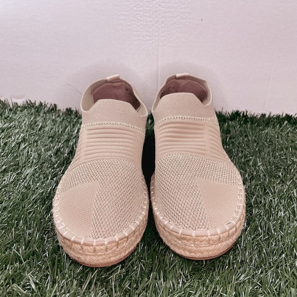 Fergalicious by Fergie Platform Slip-On Flats (Tan w/ Gold). Our Inventory:1-6 - Picture 3 of 6